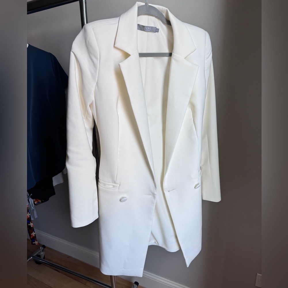 LICHI Belted Cream Mini Dress in Small - Picture 8 of 16